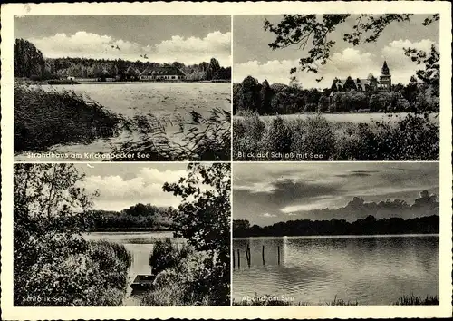 Ak Hinsbeck Nettetal am Niederrhein, Blick auf Schloss, Strandhaus Krickenbecker See, Schrolik See