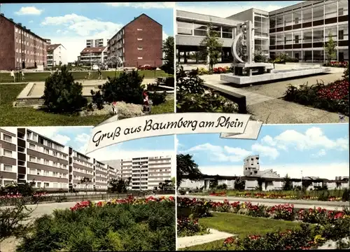 Ak Baumberg Monheim am Rhein, Teilansichten, Gebäude mit Parkanlagen