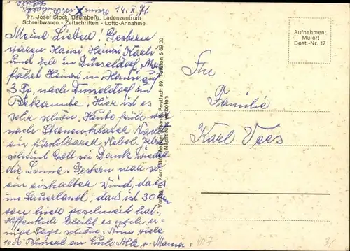 Ak Baumberg Monheim am Rhein, Teilansichten, Gebäude mit Parkanlagen