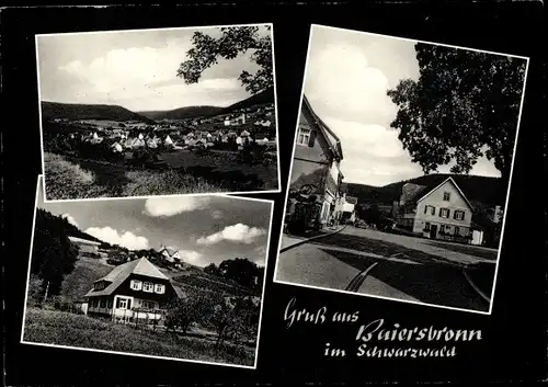 Ak Baiersbronn im Schwarzwald, Straßenpartie, Gesamtansicht, Ski Hütte Carl Moese