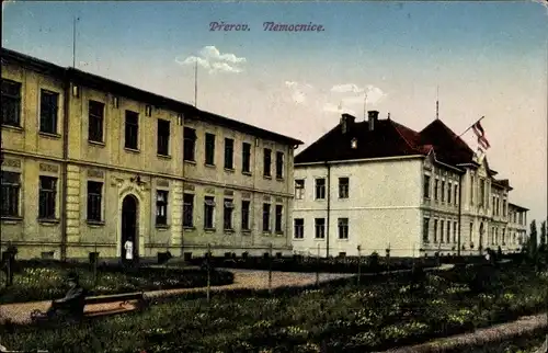 Ak Přerov Prerau Region Olmütz, Nemocnice, Kaserne
