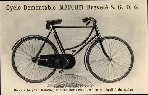 Ak Cycle Demontable Medium Breveté SGDG, Bicyclette pour Homme, Fahrrad