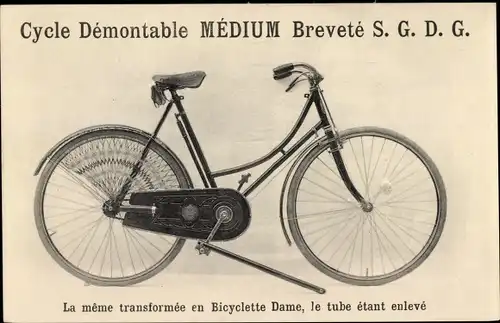 Ak Cycle Démontable Médium Breveté SGDG, Bicyclette Dame