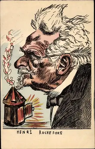 Künstler Ak Henri Rochefort, Karikatur