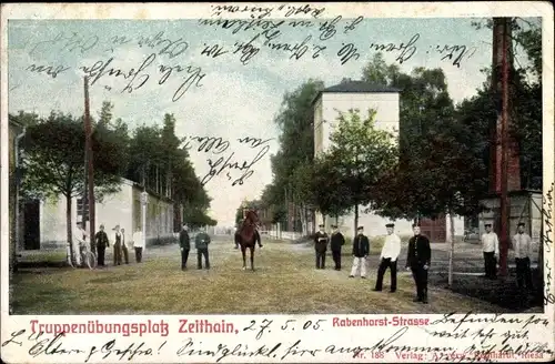 Ak Zeithain in Sachsen, Truppenübungsplatz, Rabenhorst-Straße