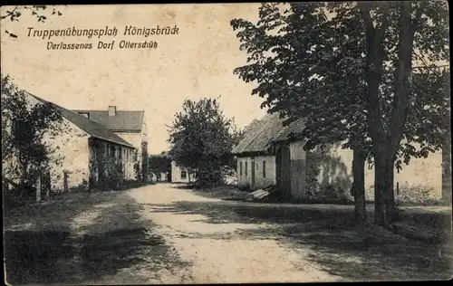 Ak Königsbrück in der Oberlausitz, Truppenübungsplatz, verlassenes Dorf Otterschütz
