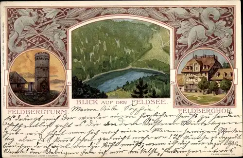 Litho Feldberg im Schwarzwald, Feldsee, Feldbergturm, Feldberghof