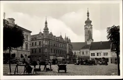 Ak Písek Pisek Südböhmen, Marktplatz