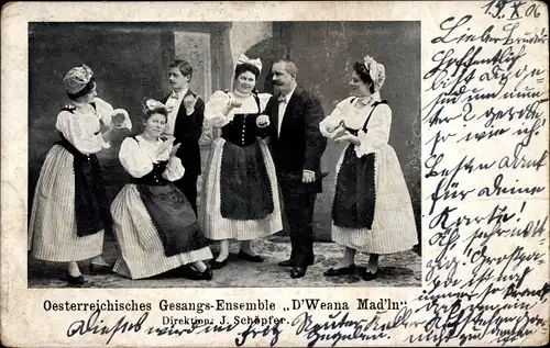 Ak Österreichisches Gesangs-Ensemble D'Weana Mad'ln, Direktion J. Schöpfer
