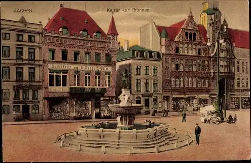 Ak Aachen in Nordrhein Westfalen, Kaiser Karl-Brunnen