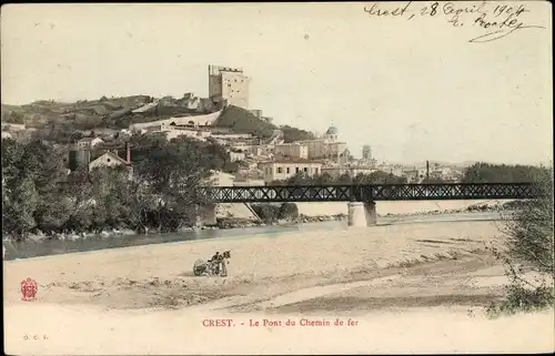 Ak Crest Drôme, Le Pont du Chemin de fer