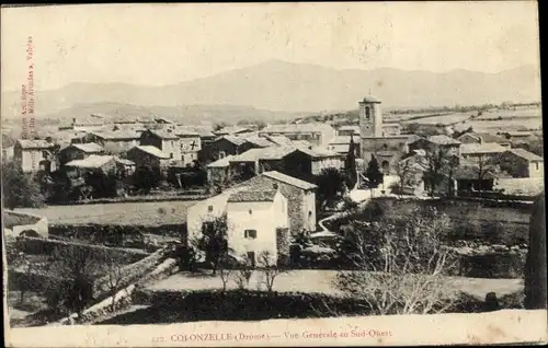 Ak Colonzelle Drôme, Vue generale au Sud Ouest