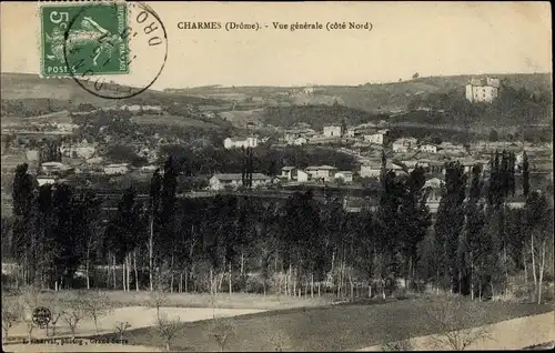 Ak Charmes Drôme, Vue generale