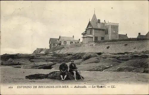 Ak Audresselles Pas de Calais, Les Rochers