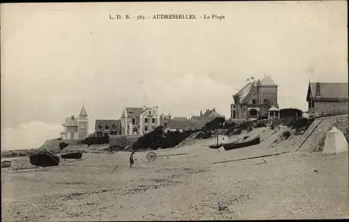 Ak Audresselles Pas de Calais, La Plage