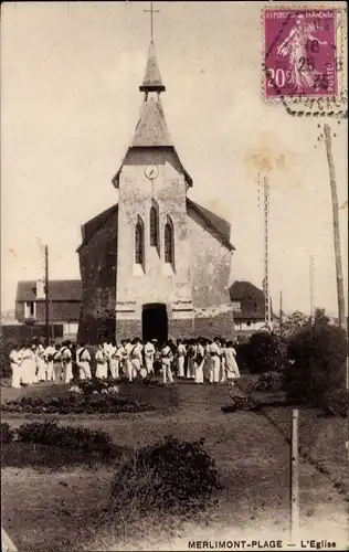 Ak Merlimont Plage Pas de Calais, L'Eglise