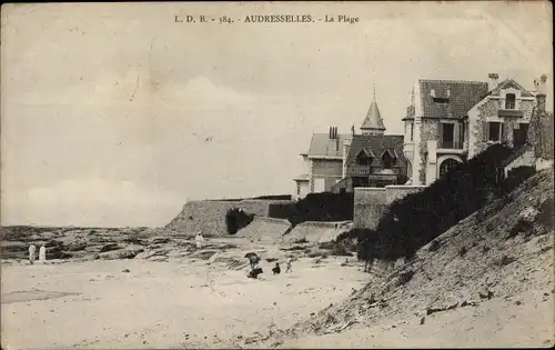 Ak Audresselles Pas de Calais, La Plage