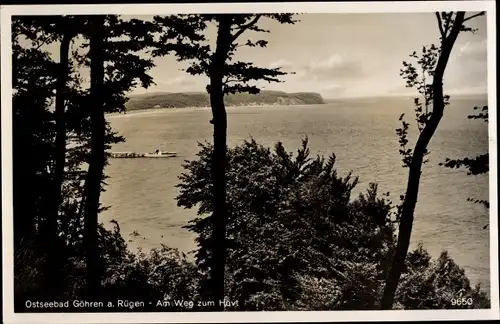 Ak Ostseebad Göhren auf Rügen, Am Weg zum Hövt