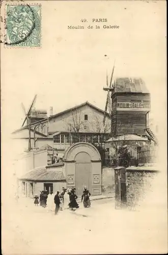 Ak Paris XVIII. Buttes Montmartre, Moulin de la Galette