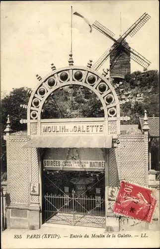 Ak Paris XVIII. Montmartre, Moulin de la Galette, Entrée