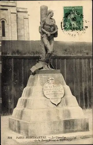 Ak Paris XVIII. Buttes Montmartre, Le Chevalier, Sacre Coeur