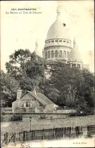 Ak Paris XVIII. Buttes Montmartre, La Maison au Toit de Chaume