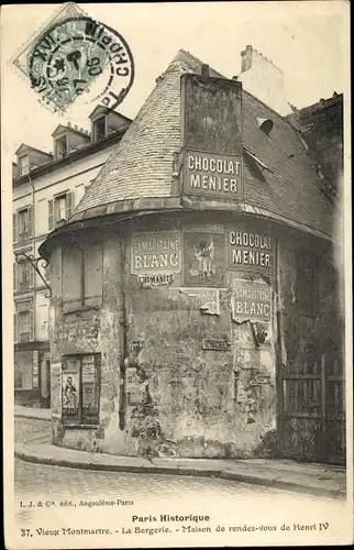 Ak Paris XVIII. Buttes Montmartre, La Bergerie, Maison de Henri IV