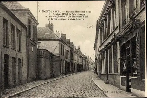 Ak Mont Cassel Nord, Rue du Marechal Foch, Hotel de Schoebecque