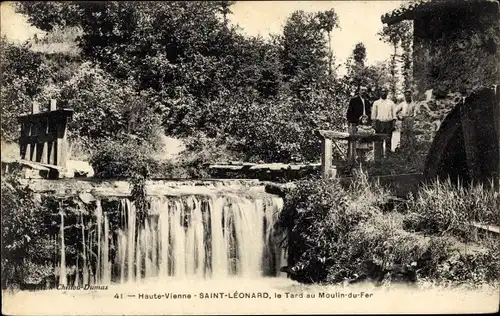 Ak Saint Léonard Haute Vienne, le Tard au Moulin-du-Fer