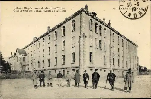 Ak Saint Léonard Haute Vienne, Ecole Superieure de Jeunes Filles, Lazarett 1914-1915