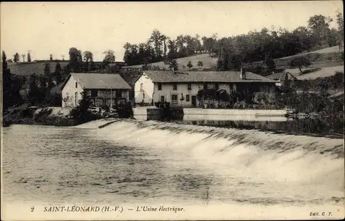 Ak Saint Léonard Haute Vienne, L'Usine électrique, Gesamtansicht