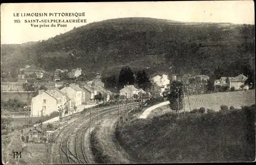 Ak Saint Sulpice Laurière Haute Vienne, Vue prise du Pont