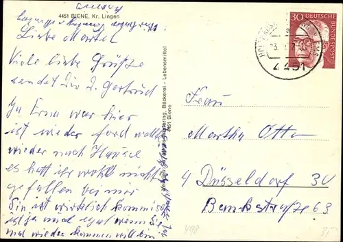 Ak Biene Holthausen Lingen im Emsland, Kirche, Flusspartie, Wald