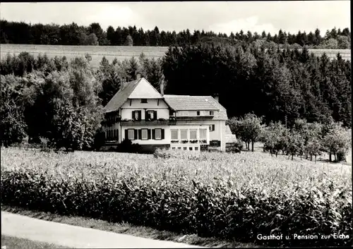 Ak Langenhard Lahr im Schwarzwald Baden, Gasthof u. Pension zur Eiche, Gesamtansicht