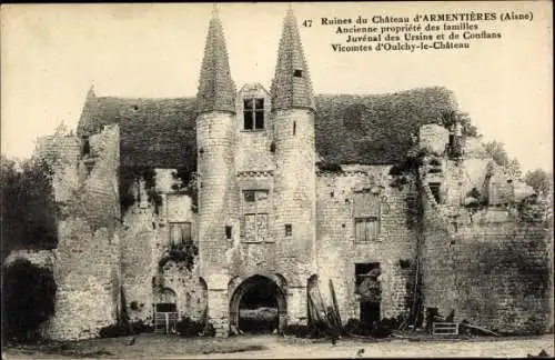 Ak Armentières Aisne, Le Chateau