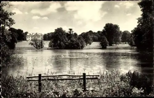 Ak Folembray Aisne, Le Chateau, son Parc et son Etang