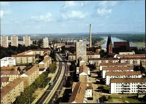 Ak Frankfurt an der Oder, Karl-Marx-Straße, Luftbild