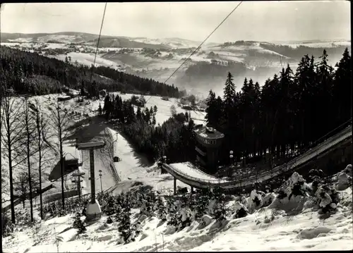 Ak Klingenthal im Vogtland Sachsen, Große Aschbergschanze im Winter