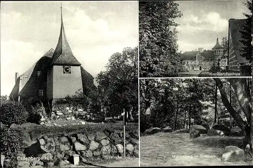 Ak Cadenberge Niedersachsen, Kreisberufsschule, Mühlenberg im Gutspark