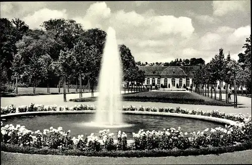 Ak Ansbach in Mittelfranken Bayern, Hofgarten, Orangerie, Wasserfontaine