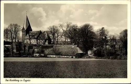 Ak Esgrus in Angeln, Der Kirchberg, Blick auf den Ort