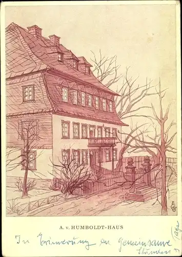 Künstler Ak E. Goeffner-Schmidt, Bad Steben in Oberfranken, A. v. Humboldt-Haus
