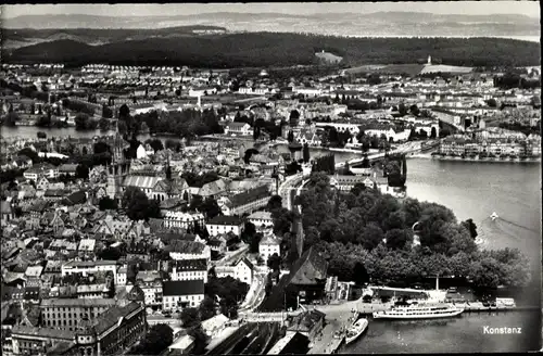 Ak Konstanz am Bodensee, Luftaufnahme