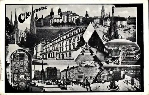 Ak Olomouc Olmütz Stadt, Stadtansichten, Platz, Denkmal, Kirche