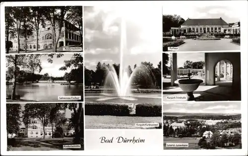 Ak Bad Dürrheim im Schwarzwald, Kurpark, Kurbrunnen, Trinkhalle, Ort, Kinderheilstätte, Freibad