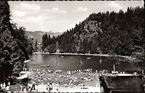 Ak Oberaudorf am Inn Oberbayern, Partie am Strand vom Luegsteinsee