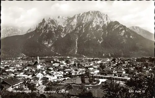 Ak Mittenwald in Oberbayern, Panorama mit Karwendel