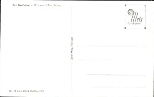 Ak Bad Nauheim im Wetteraukreis, Blick vom Johannisberg auf den Ort