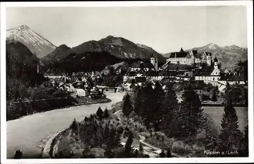Ak Füssen am Lech im Ostallgäu, Teilansicht