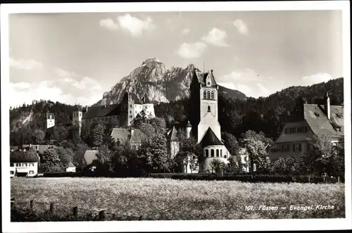 Ak Füssen am Lech im Ostallgäu, Evangelische Kirche
